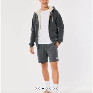 HOLISTER SHERPA-LINED FULL-ZIP HOODIE